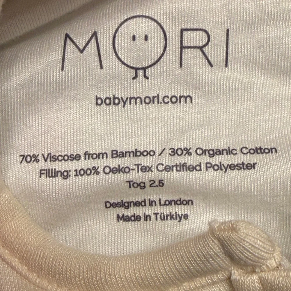 MORI Teddy Bear Organic Bamboo Sleep Bag‎ Wearable Blanket Unisex 2-4Y Cream